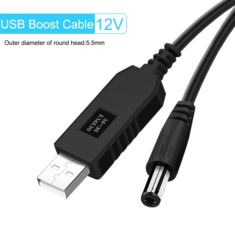 USB 5V to 12V Step-Up Power Boost Converter Cable – 1M USB Voltage Converter Richie's 12V Cable 1m