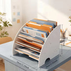 5-Layer Vertical Desktop File Rack | Multi-Compartment Organizer Desktop File Organizer Richie's