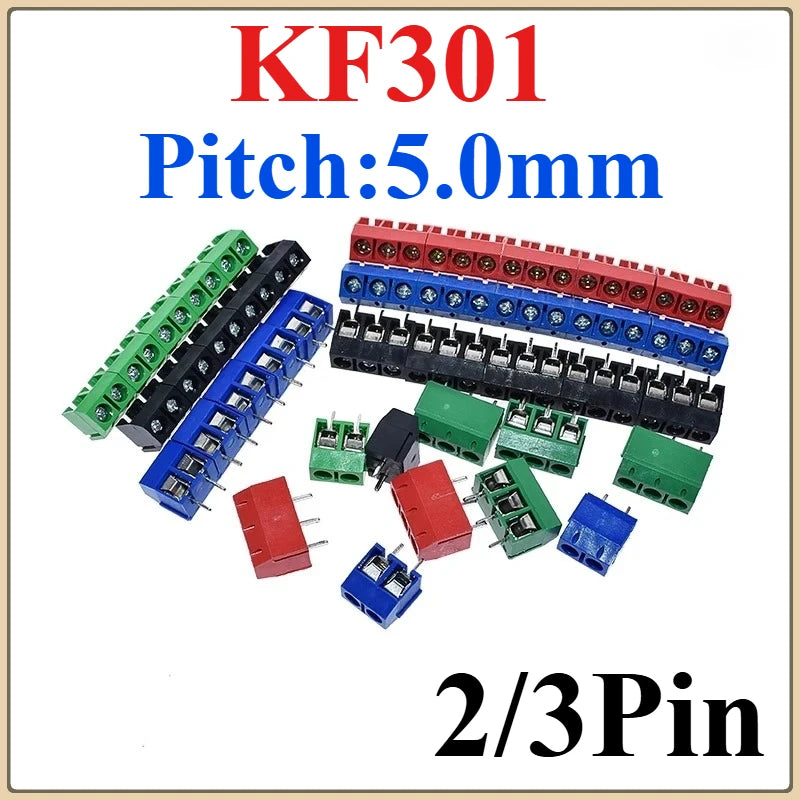 KF301 PCB Screw Terminal Block 5.0mm 2-Pin Connector Kit PCB Terminal Connector Richie's