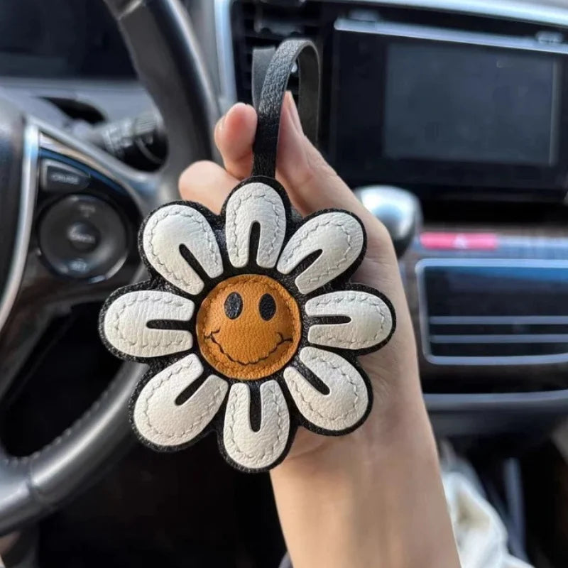 Sunflower Faux Leather Keychain – Bag Charm & Car Accessory Keychain Bag Charm Richie's