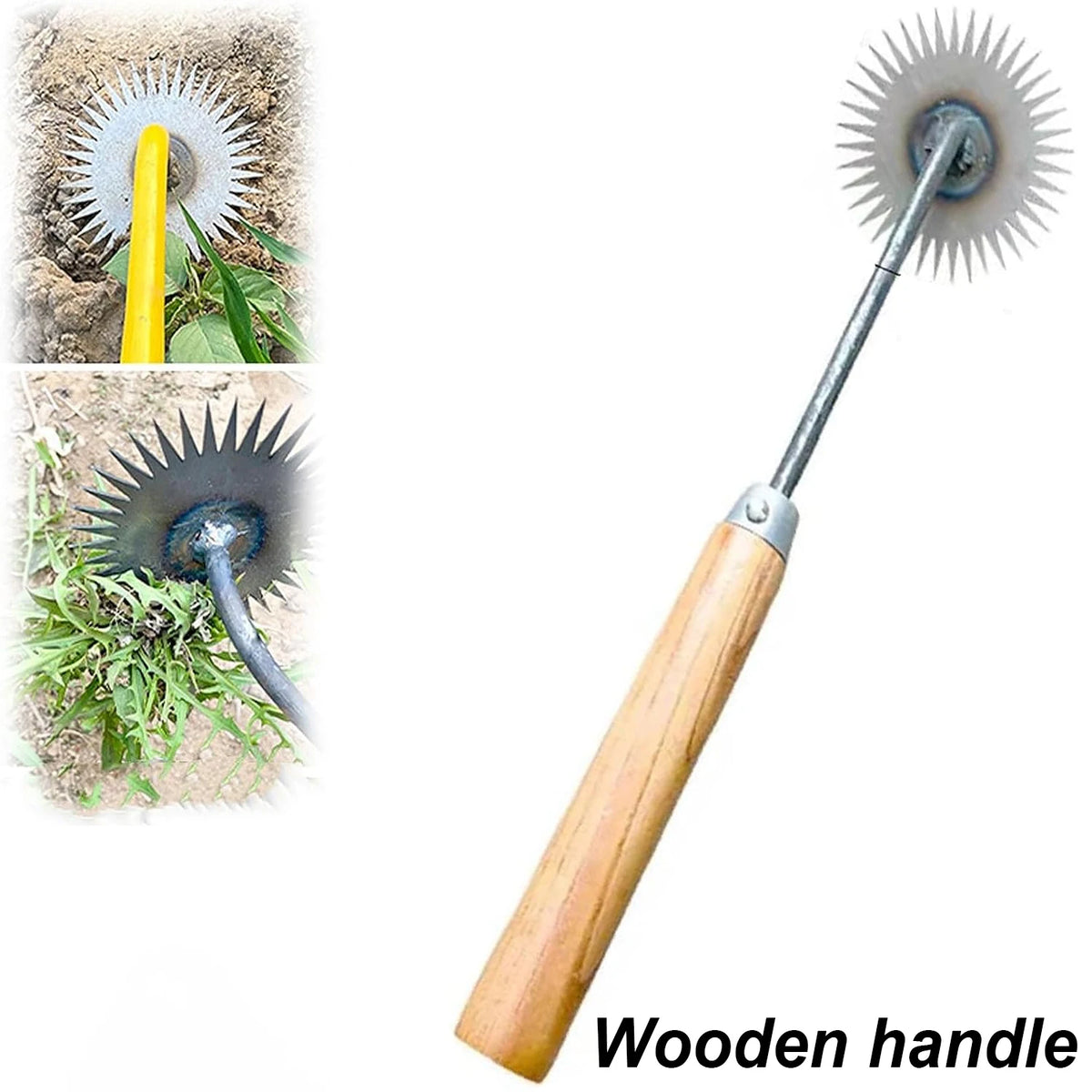 TOTNEND Hand Weeder – Manganese Steel Garden Weed Remover Tool Garden Hand Weeder Richie's Wooden handle