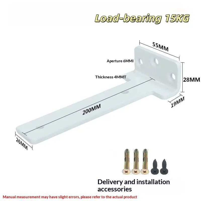 L-Shape Metal Shelf Brackets Wall Mount Support Rack with Screws Metal Shelf Bracket Richie's White 26x200mm