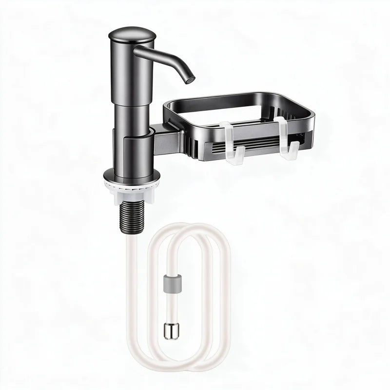 Kitchen Sink Soap Dispenser Pump with Rack & Extension Tube Soap Dispenser Richie's gray