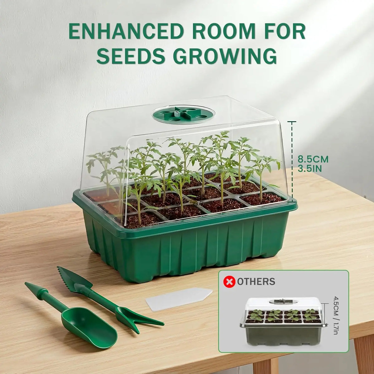 LED Seed Starter Tray with Grow Light & Timer | 4/5/6PC Kit Seed Starter Kit Richie's