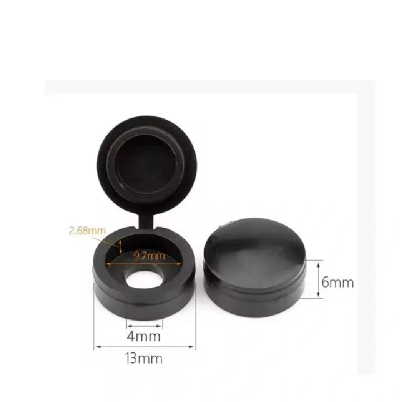 Plastic Screw Caps Decorative Bolt Covers – 50/100/200pcs Screw Caps Richie's black 100pcs