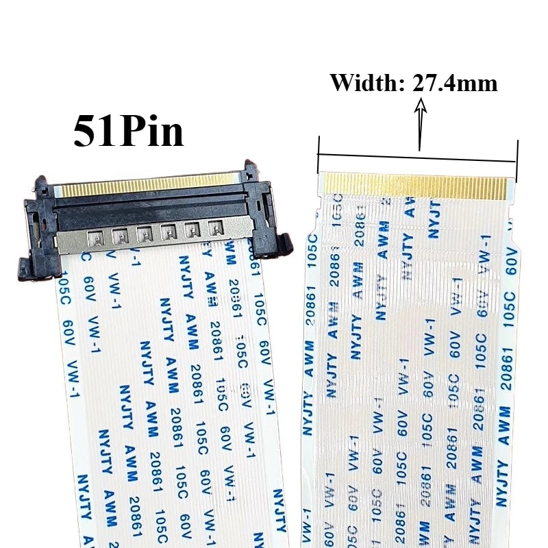 4K LVDS TV Ribbon Cable 51-Pin 41-Pin AWM 20861 – TCL Hisense LVDS Ribbon Cable Richie's 51P-27.4MM 600MM