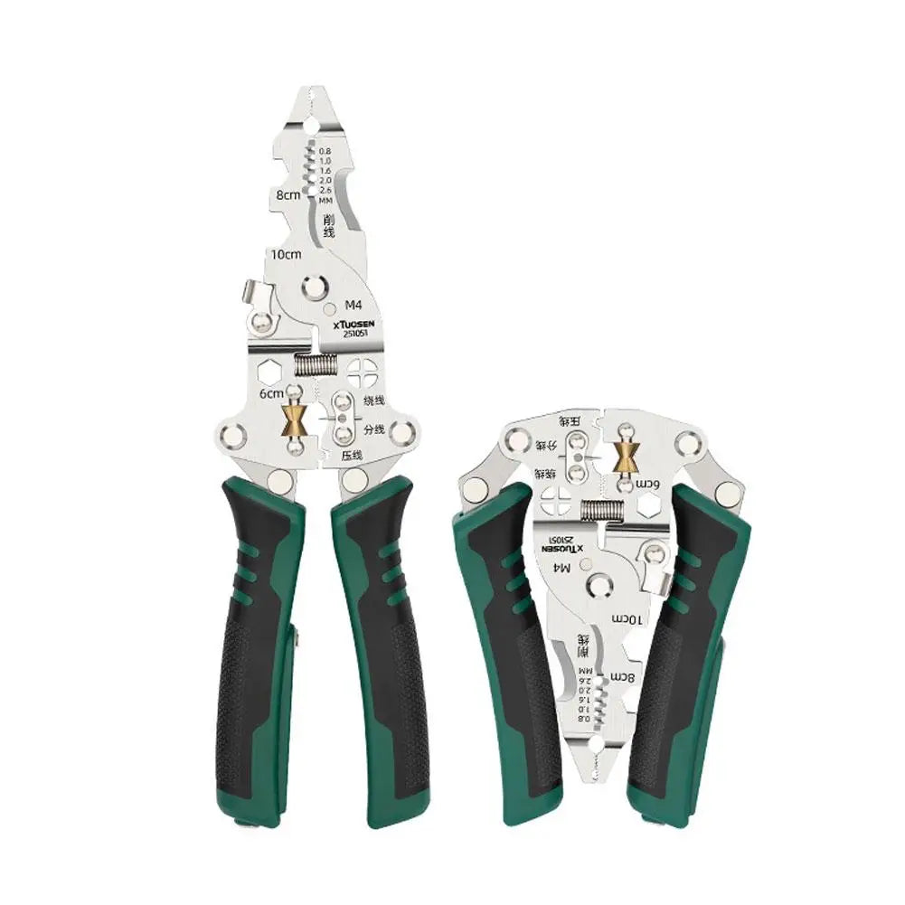 Foldable Wire Stripper & Voltage Tester Pliers | Electrician Tool Wire Stripper Pliers Richie's Green