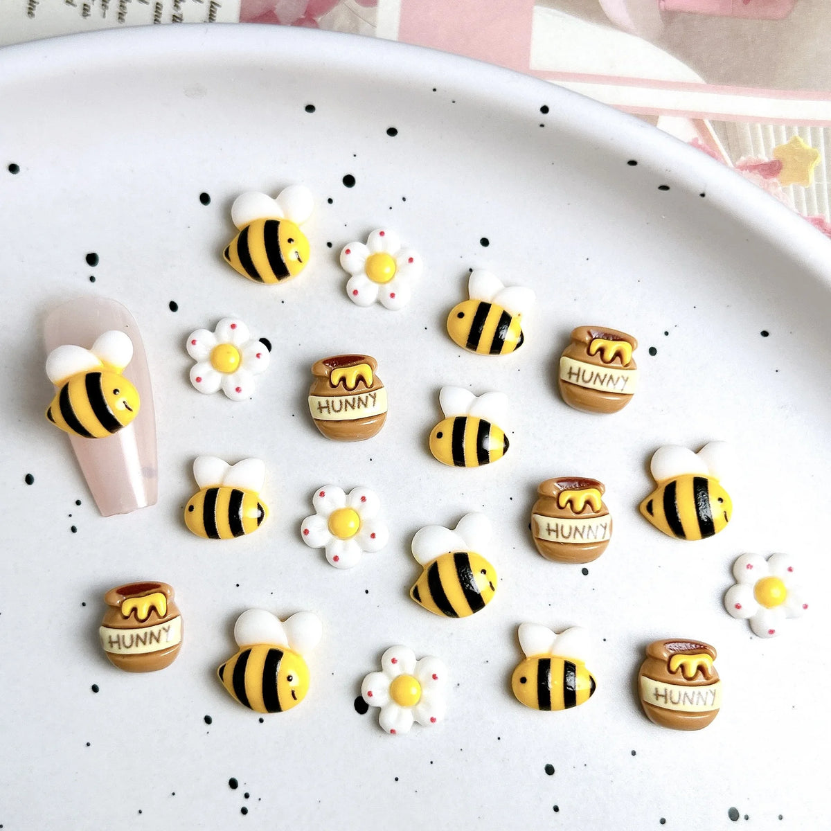 Honey Jar Resin Charms 20/60pcs – Bee DIY Nail & Jewelry Art Resin Craft Charms Richie's