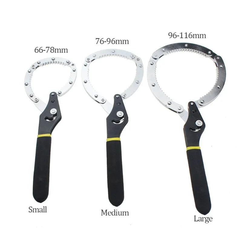 Carbon Steel Oil Filter Strap Wrench 55–115mm | 3 Sizes Oil Filter Wrench Richie's