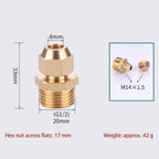 Brass Flare Adapter Hexagon Male Thread 1/4" 3/8" 1/2" Connector Brass Pipe Fitting Richie's Pipe 8mm x 1-2-
