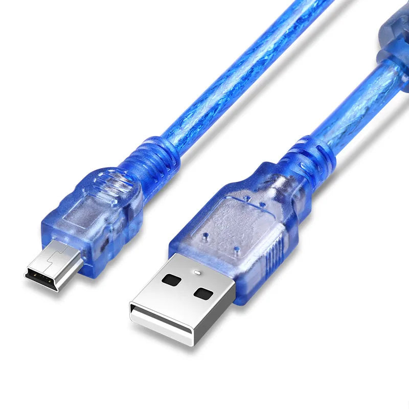 FUCHU USB 2.0 to Mini USB Cable – 0.3M to 5M Transparent USB Data Cable Richie's