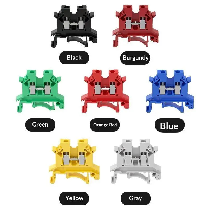 UK2.5B DIN Rail Terminal Blocks 10Pcs – 2.5mm² Screw Connectors DIN Rail Terminal Block Richie's