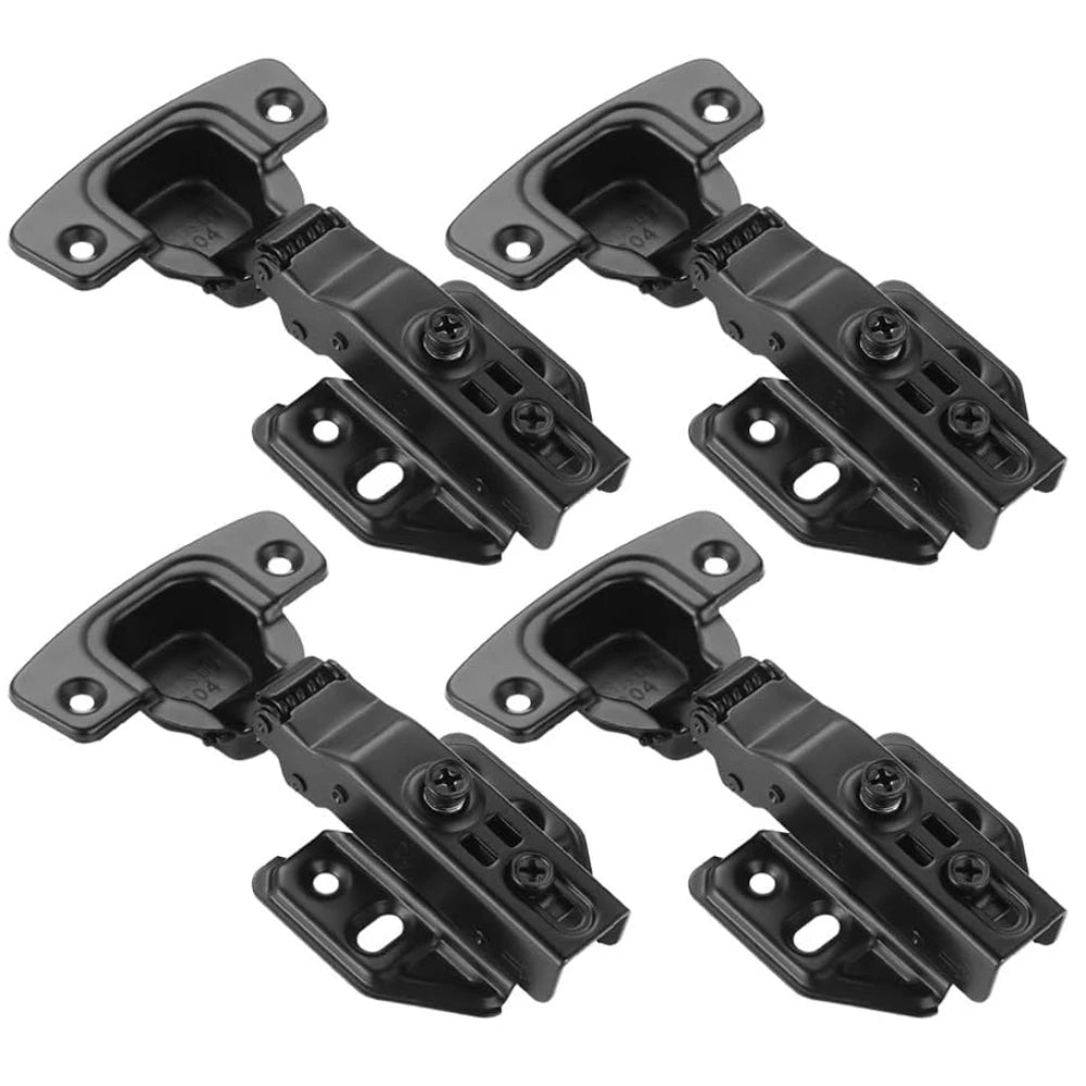 4-Pack Matte Black Soft-Close Cabinet Hinges 100° Full Overlay Cabinet Hinges Richie's Partial overlay