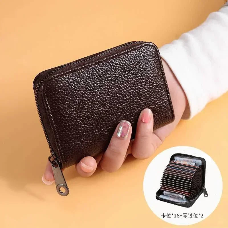 Vintage Multi-Slot Card Holder Zipper Wallet – Unisex Slim Card Holder Wallet Richie's Coffee-18card