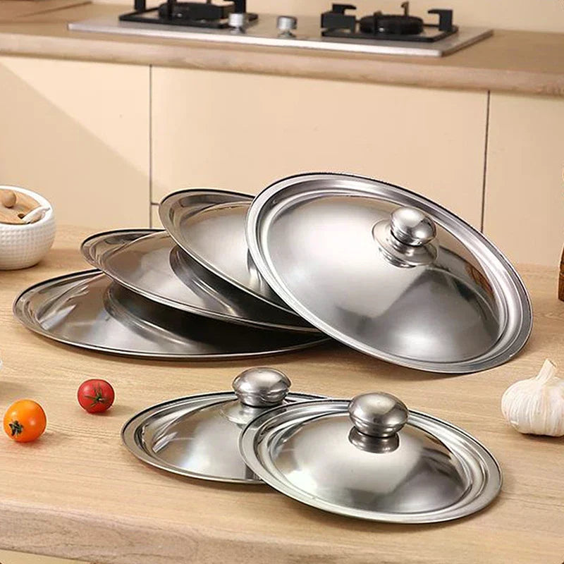 Stainless Steel Round Pot Lid 10–32cm Universal Pan Cover Cookware Pot Lid Richie's