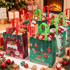 Christmas Non-Woven Tote Bags Set of 4 – Santa & Snowman Christmas Gift Bags Richie's