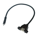 OTG Micro USB to USB 2.0 Panel Mount Screw Cable 0.3m 0.5m USB OTG Cable Richie's