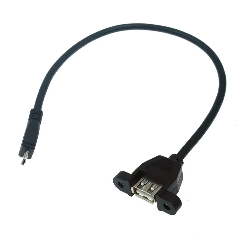 OTG Micro USB to USB 2.0 Panel Mount Screw Cable 0.3m/0.5m USB OTG Cable Richie's