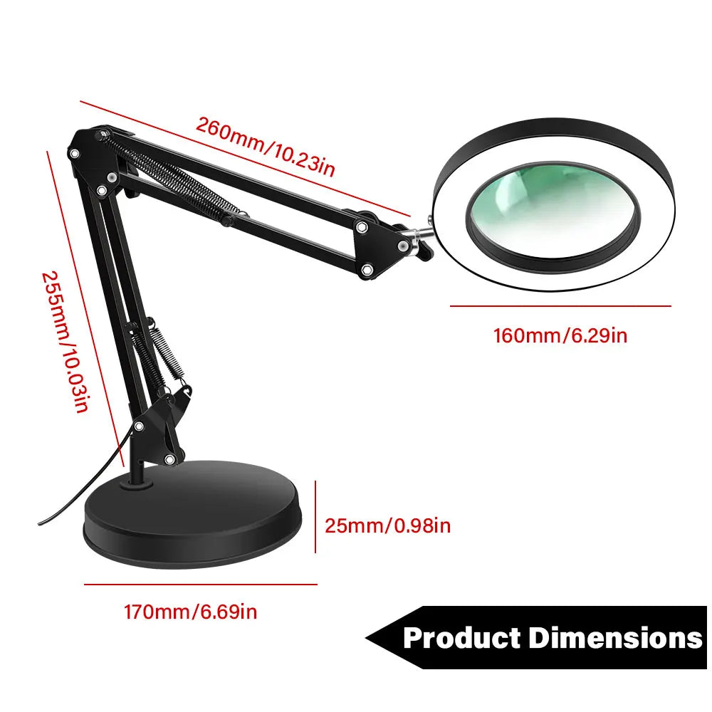 10X LED Magnifying Desk Lamp – Foldable, 3 Color Modes Magnifying Desk Lamp Richie's