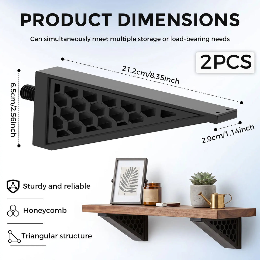 2Pcs ABS Triangular Shelf Brackets – Shed & Garage Organizer Shelf Bracket Set Richie's 2pcs 8inch