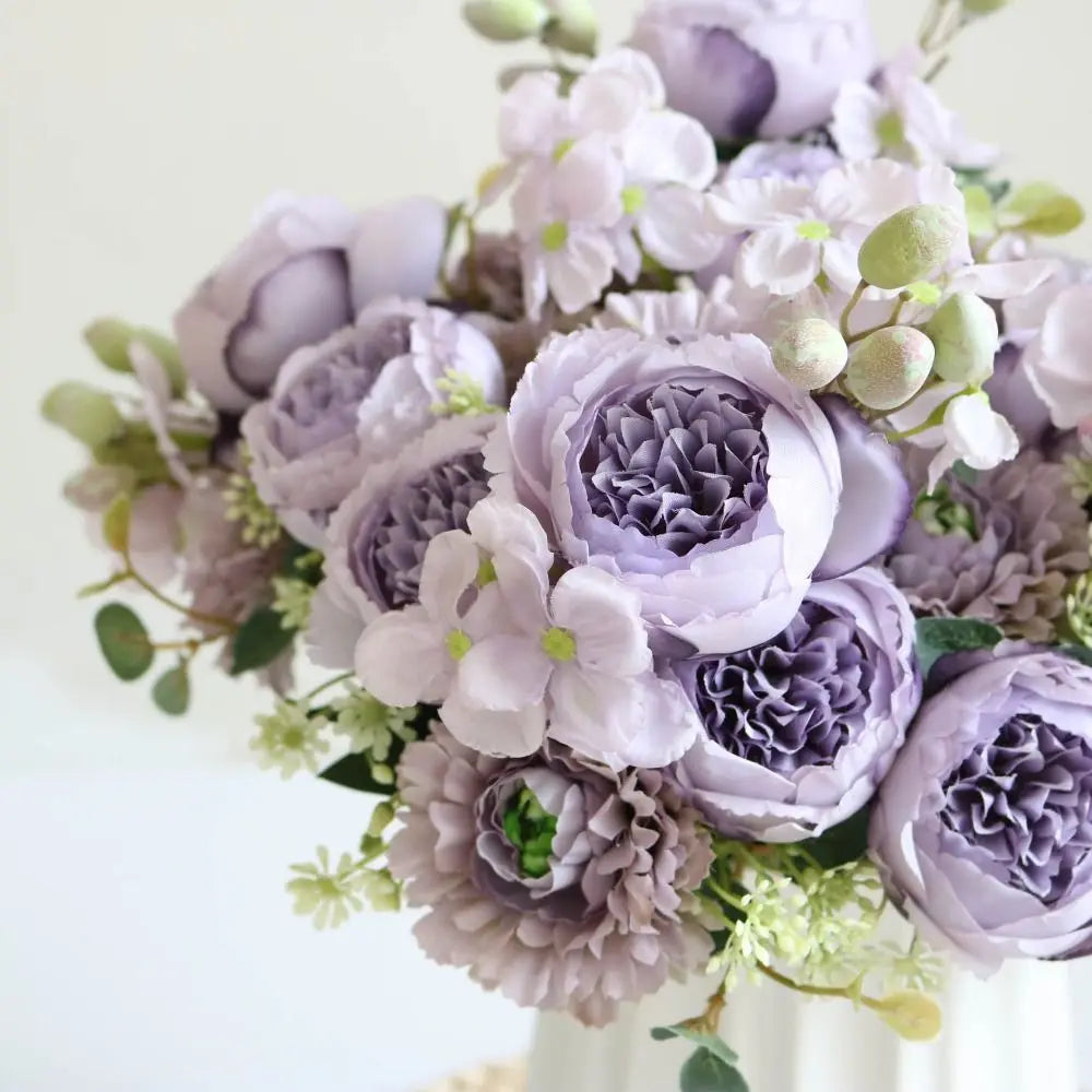 Silk Rose & Peony Artificial Flower Bouquet – Wedding Décor Artificial Flower Bouquet Richie's