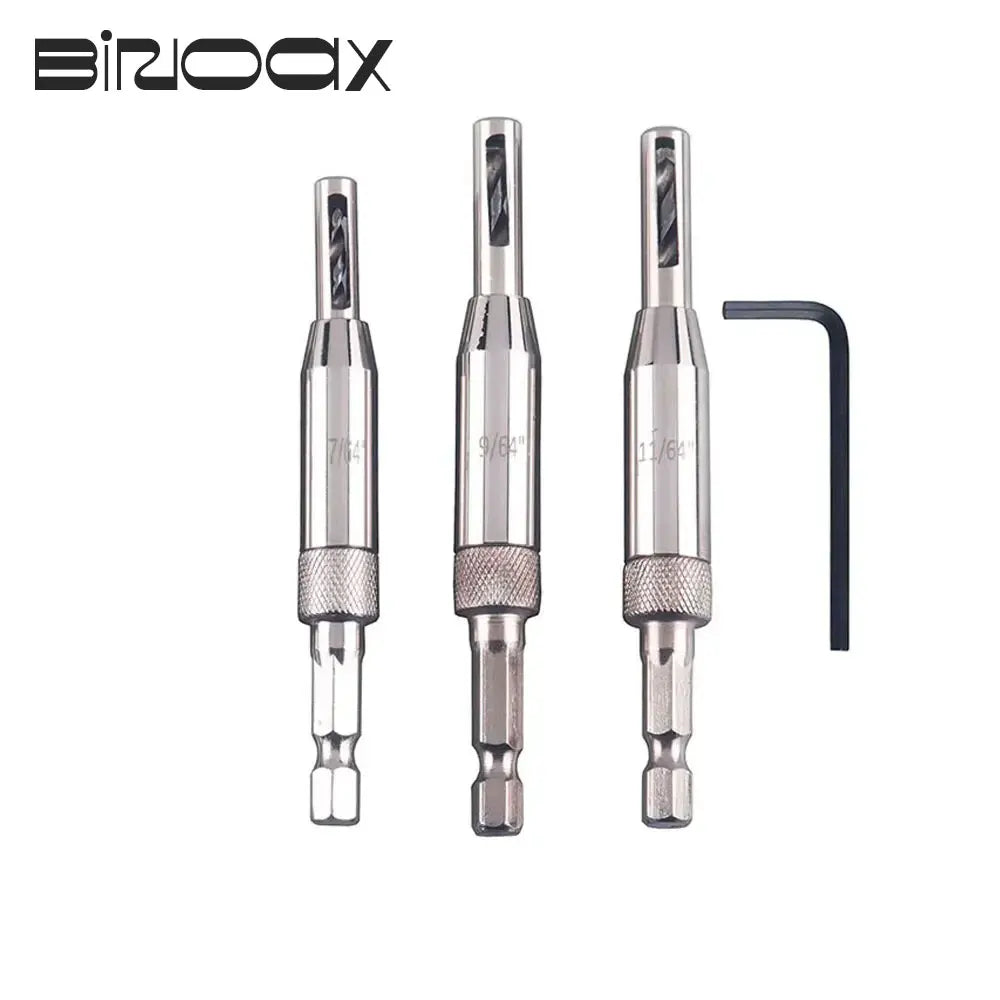 3-Pc HSS Self-Centering Hinge Drill Bit Set 7/64 9/64 11/64 Hinge Drill Bit Set Richie's