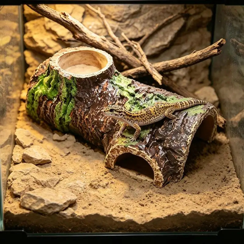 Resin Bark Reptile Hide Cave – Lizard Snake Terrarium Shelter Reptile Hide Cave Richie's