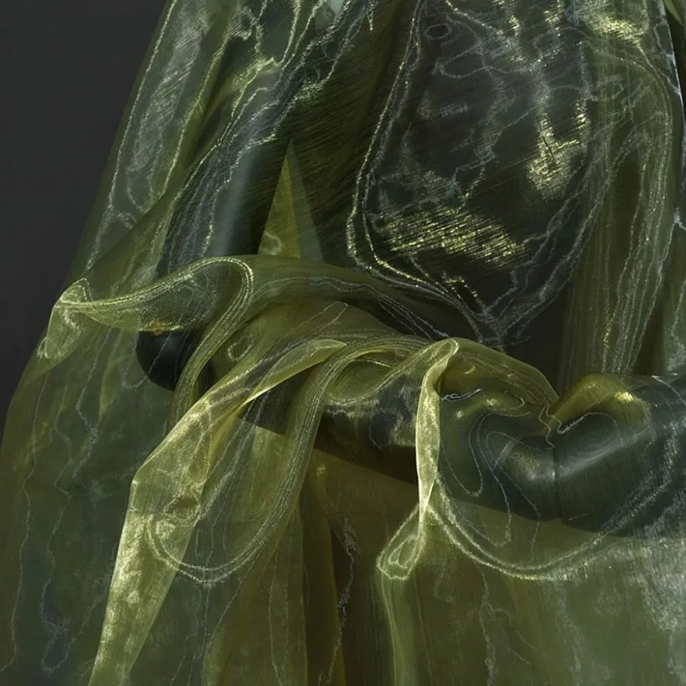 Two-Tone Gradient Organza Fabric 100x150cm Sheer Gauze Organza Craft Fabric Richie's Yellow Green L
