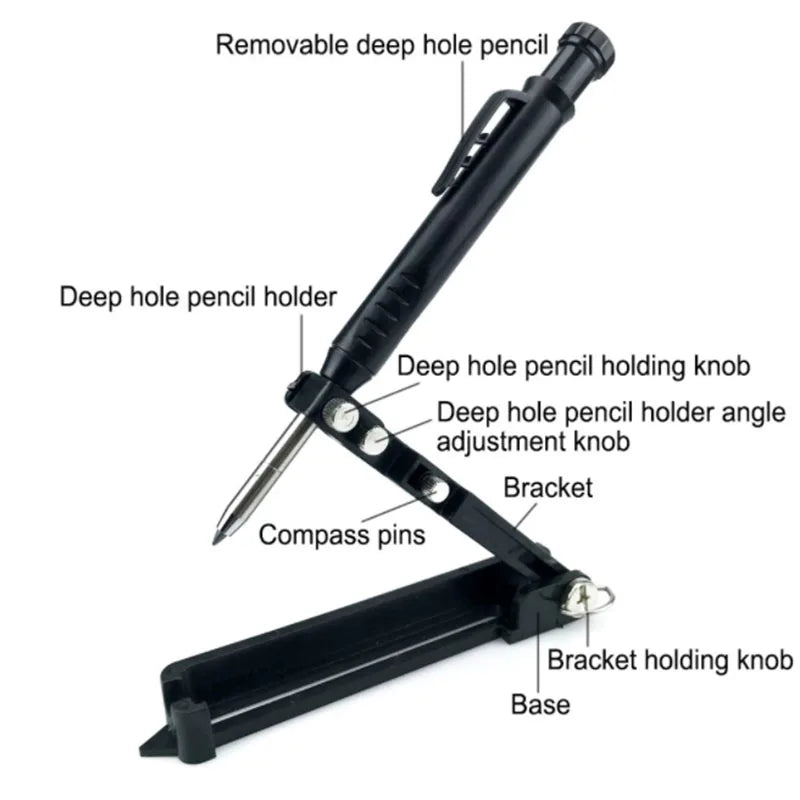 Aluminum Alloy Multi-Function Scribing Tool + Deep Hole Pencil Scribing Marking Tool Richie's