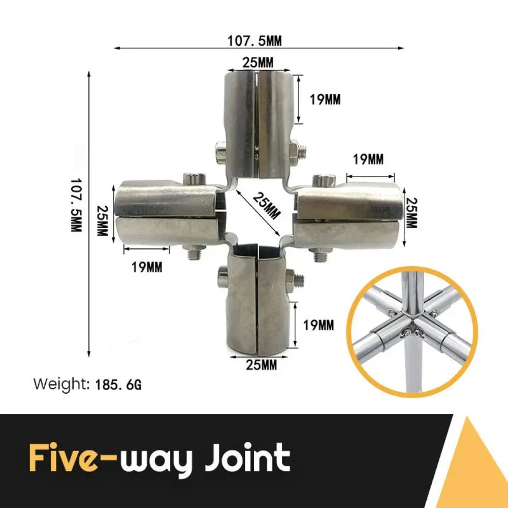 25mm Tube Connector Pipe Joint Clamp for Clothes Rack & Shelving Pipe Joint Connector Richie's Five way Joint