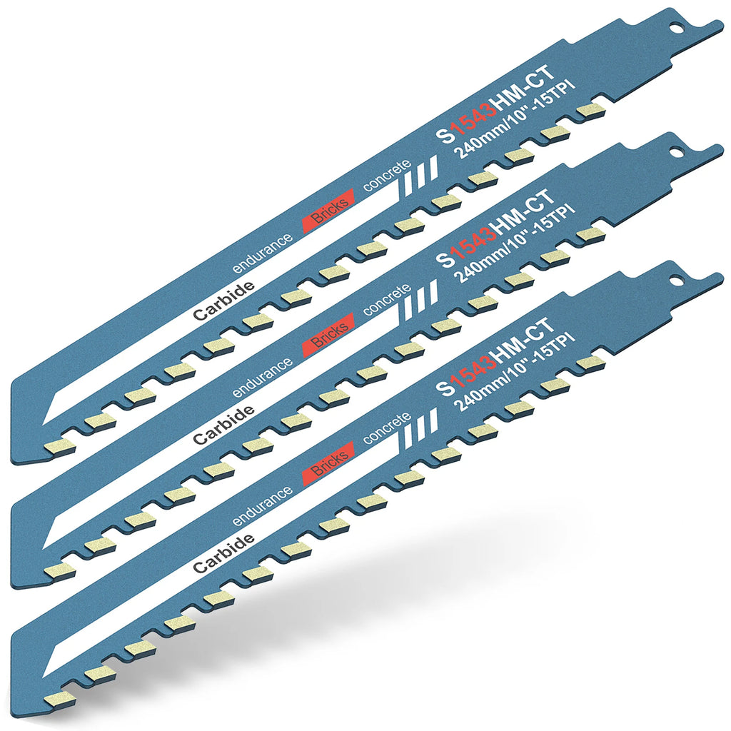 10" Tungsten Carbide Reciprocating Saw Blade – Masonry & Concrete Reciprocating Saw Blade Richie's 3pcs