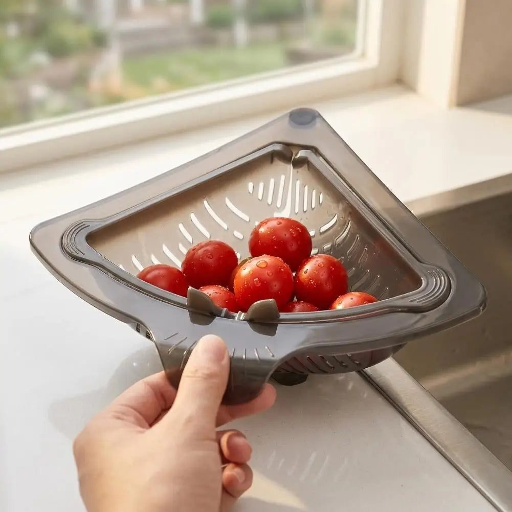 Magnetic Corner Sink Strainer Basket – Triangular Drain Rack Sink Strainer Basket Richie's