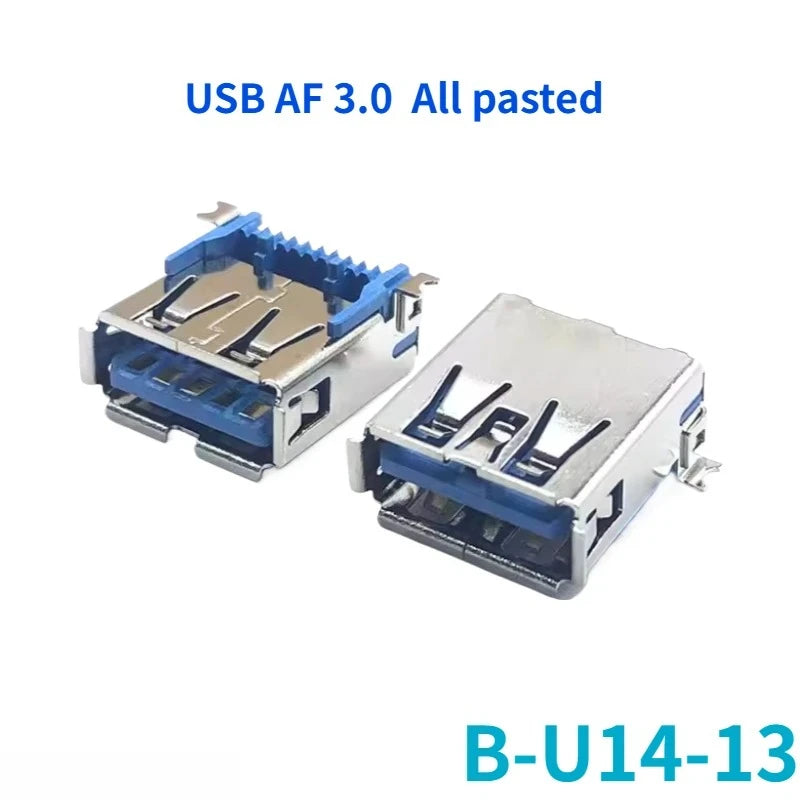 5-Pack USB 3.0 Female Sockets – 90° & 180° Type-A & Type-B USB Connector Socket Richie's B-U14-13 All Pasted 5PCS