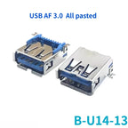 5-Pack USB 3.0 Female Sockets – 90° & 180° Type-A & Type-B USB Connector Socket Richie's B-U14-13 All Pasted 5PCS