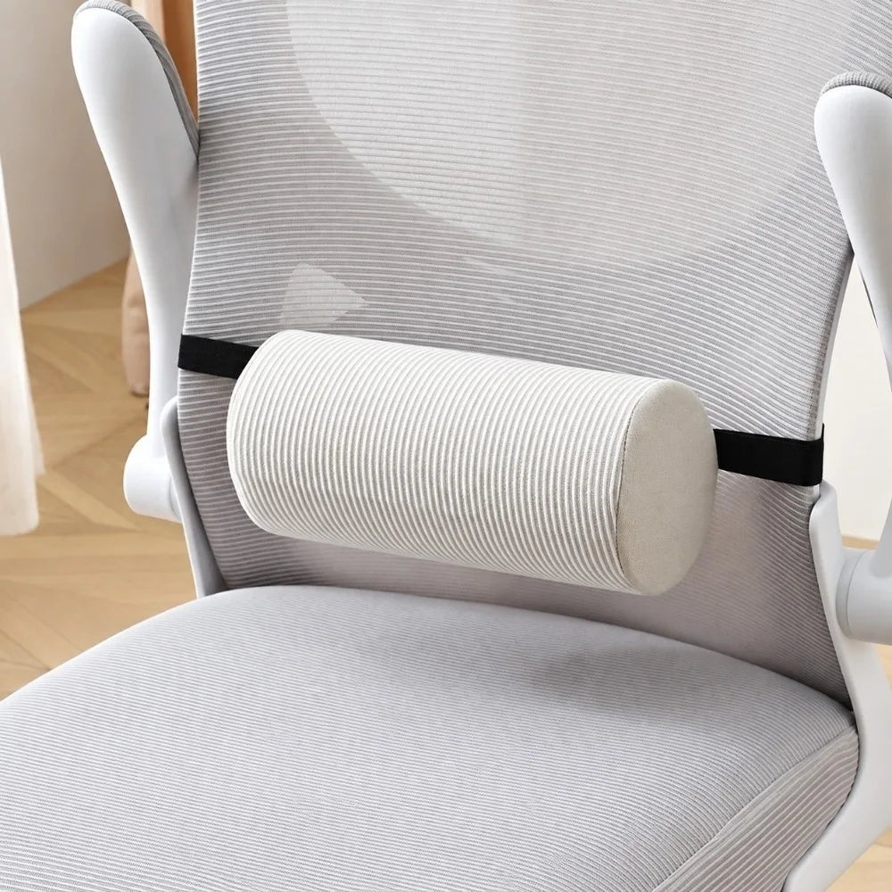 Memory Foam Lumbar Roll Pillow – Adjustable Strap Cylinder Lumbar Support Pillow Richie's Grey