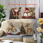 4pcs Christmas Pillow Covers – Santa, Snowman & Reindeer Designs Christmas Pillow Covers Richie's