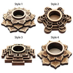 Lotus Wooden Crystal Ball Base | Meditation Decor Stand Crystal Display Stand Richie's