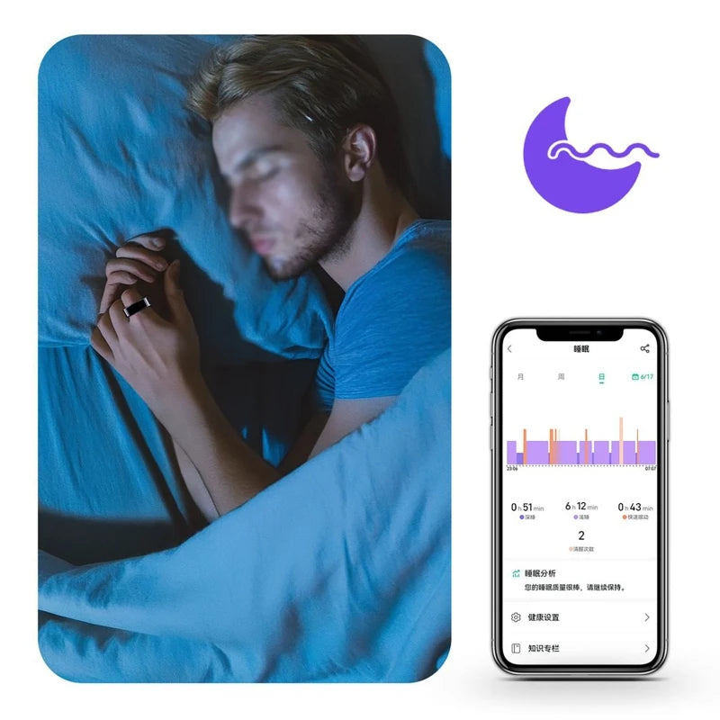 Smart Ring Heart Rate Sleep Tracker 5ATM Waterproof Steel Smart Health Ring Richie's