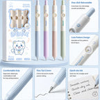 4pcs Kawaii Bear Gel Pens – 0.5mm Black Ink Retractable Set Gel Pen Set Richie's