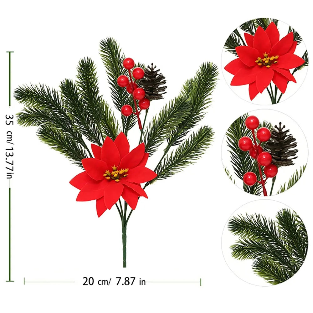 Red Berry Christmas Pine Branch Artificial Wreath Decoration Artificial Christmas Decor Richie's 6