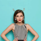 Sparkly Reindeer Antler Headband – Rhinestone Holiday Hair Hoop Holiday Antler Headband Richie's