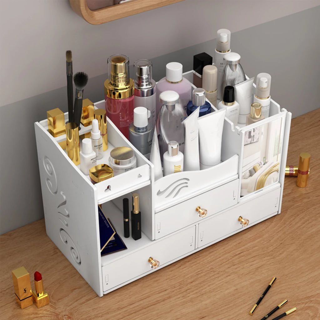 Desktop Makeup Organizer with Mirror & Multi-Drawer Storage Makeup Organizer Richie's