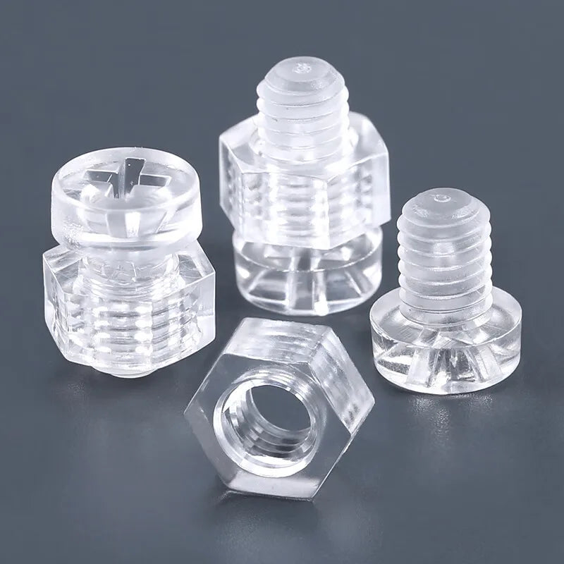 M3–M6 Clear Acrylic Screws & Nuts | Transparent Phillips Sets Plastic Screw Nut Set Richie's
