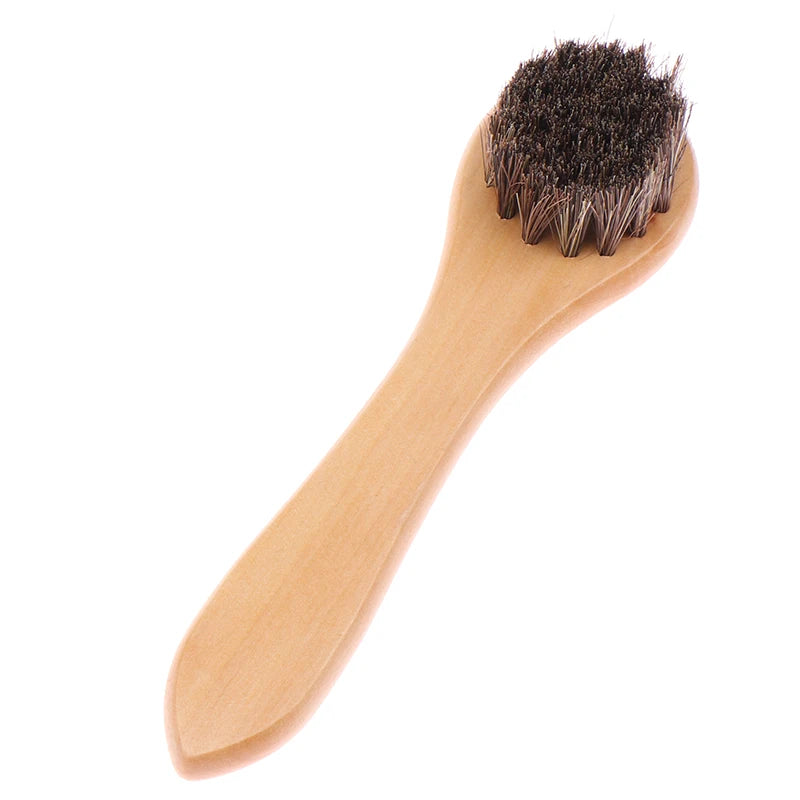 Wooden Handle Horse Hair Shoe Brush – Boot Polish & Shine Shoe Care Brush Richie's A4