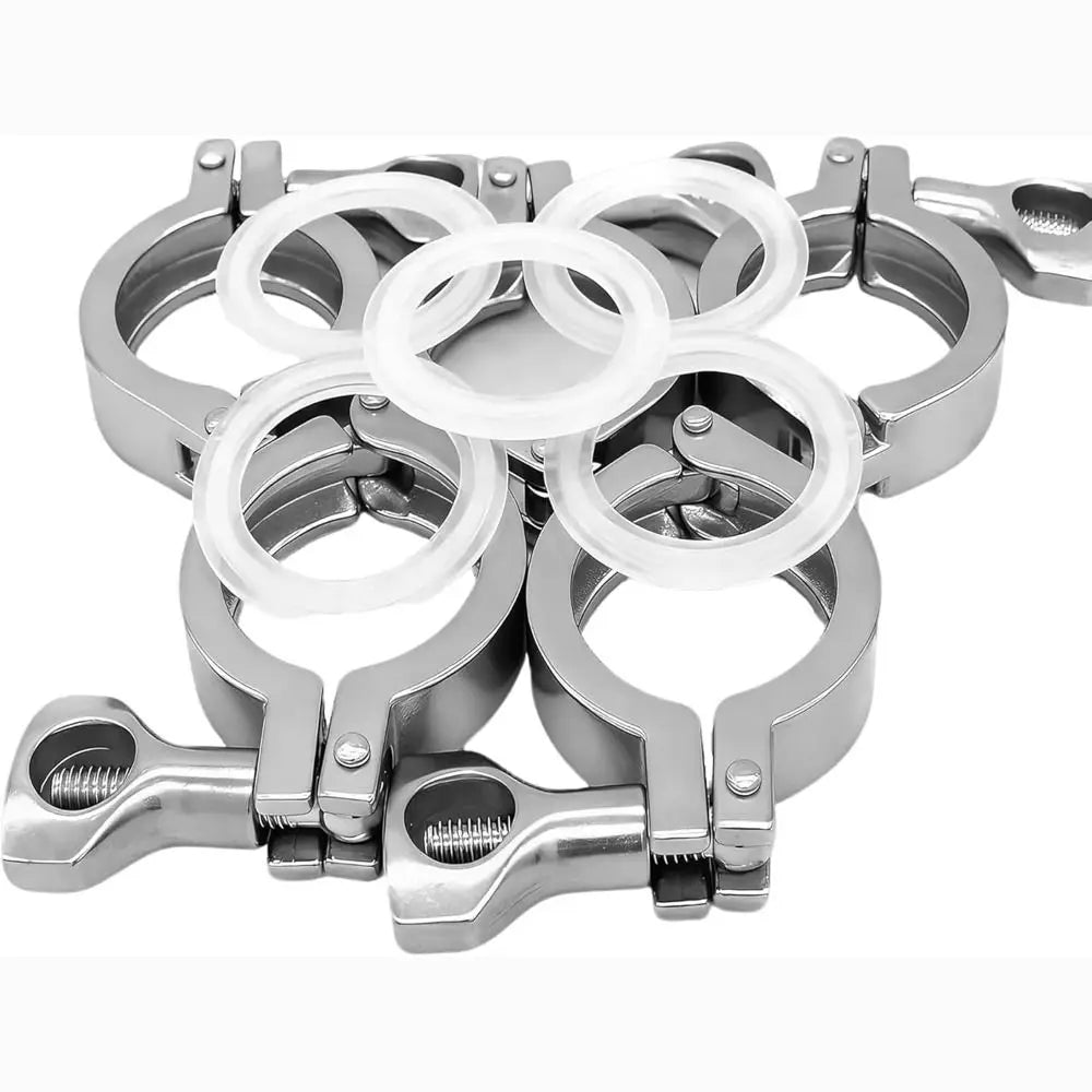 SS304 Stainless Steel Tri Clamp Fitting with Silicone Gasket Pipe Clamp Fitting Richie's
