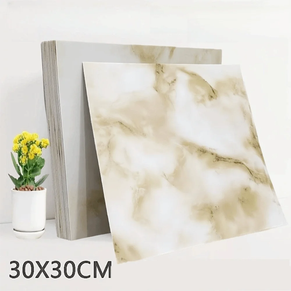 Self-Adhesive PVC Floor Tile 30x30cm Waterproof Marble Texture Peel & Stick Tile Richie's Style 4