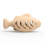 Interactive Cat Treat Dispenser Toy – Fish-Shaped Silicone Feeder Cat Treat Dispenser Richie's Beige