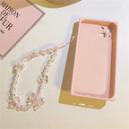 Korean Pink Bear Butterfly Phone Strap Lanyard Keychain Charm Phone Strap Keychain Richie's