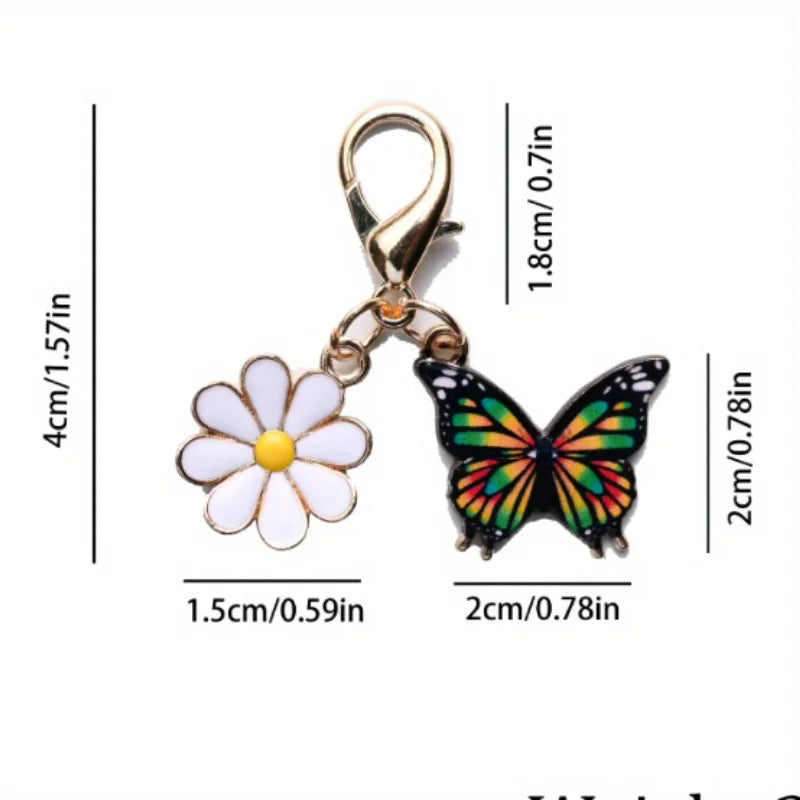 Butterfly Daisy Keychain Pendant – Zinc Alloy Gift Charm Keychain Pendant Richie's