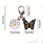 Butterfly Daisy Keychain Pendant – Zinc Alloy Gift Charm Keychain Pendant Richie's